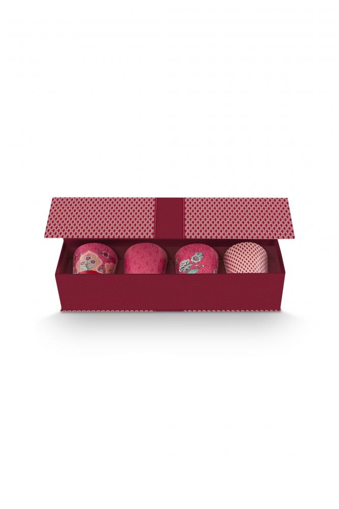 [51.002.421] Giftset Mugs without Ear Oriental Flower Festival Dark Pink 230ml