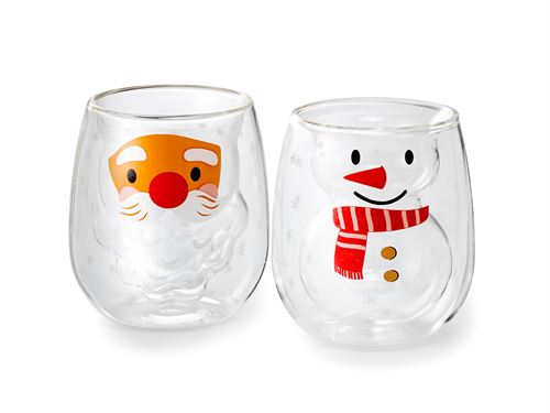 Mok Festive Flurry dubbelwandig 0,2L (Kerstman)