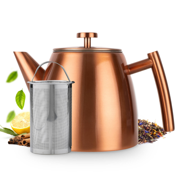RVS dubbelwandige Theepot (Rosé)