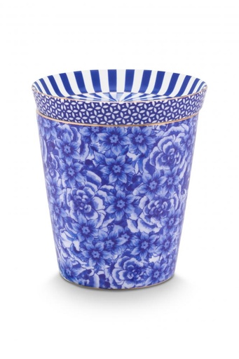 [51.002.429] Mug Small without Ear Royal Flower & Tea Tip Blue