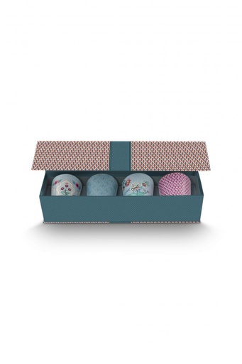 [51.002.420] Giftset Mugs without Ear Oriental Flower Festival Blue 230ml