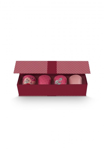 [51.002.421] Giftset Mugs without Ear Oriental Flower Festival Dark Pink 230ml