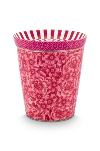 [51.002.425] Mug Small without Ear Royal Flower & Tea Tip Dark Pink