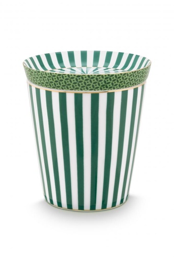 [51.002.430] Mug Small without Ear Royal Stripes & Tea Tip Green