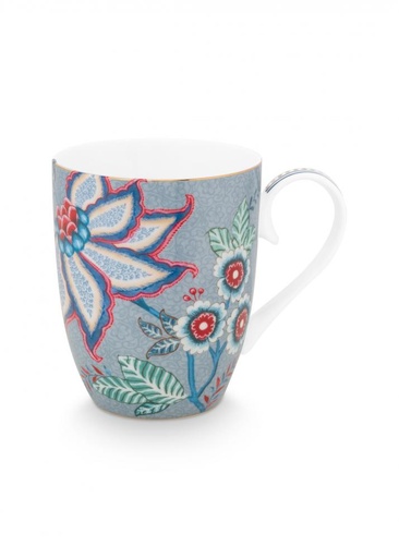 [51.002.308] Mug Large Flower Festival Light Blue 350ml