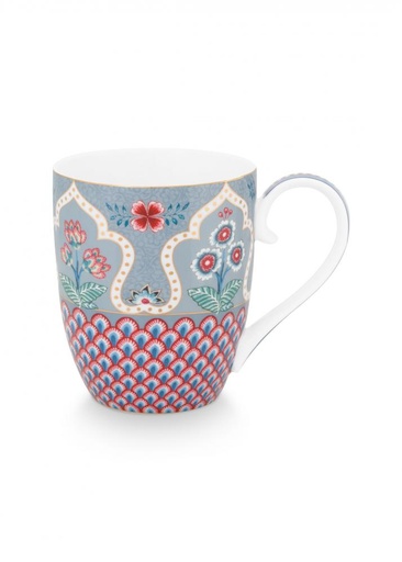 [51.002.311] Mug XL Flower Festival Scallop Deco Light Blue 450ml