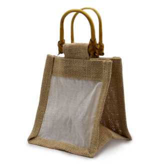 [JGBag-13] Jute zakje bruin (1 venster)